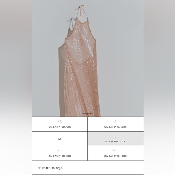 ZARA SEQUIN HALTER DRESS - Picture 11 of 12